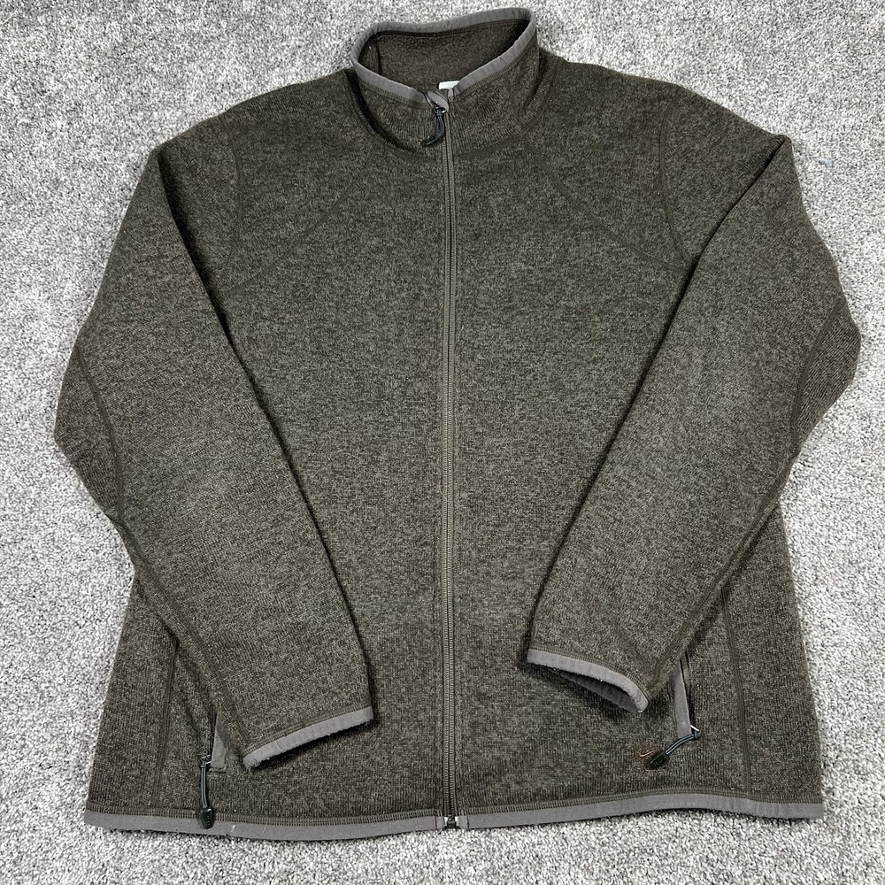 VINTAGE Y2K Nike ACG Brown Full Zip Fleece Jacket XL Logo Gorpcore Hiking 90s
